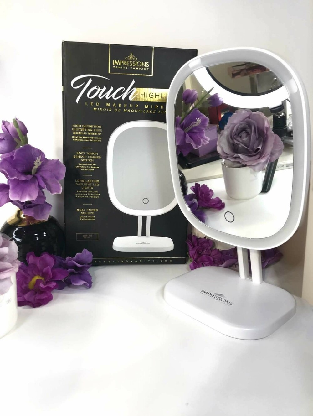 Impressions Vanity Touch LED Makeup Mirror in White *BNIB